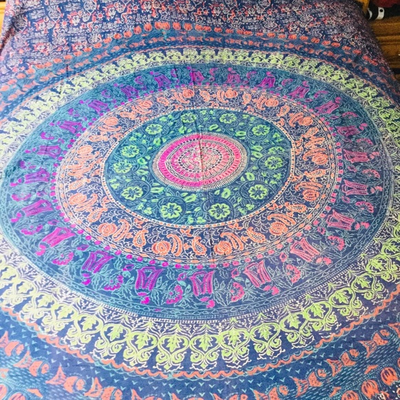 โ๏ธMandala Batik Full Sheet Curtain or Tablecloth COTTON - Picture 4 of 16